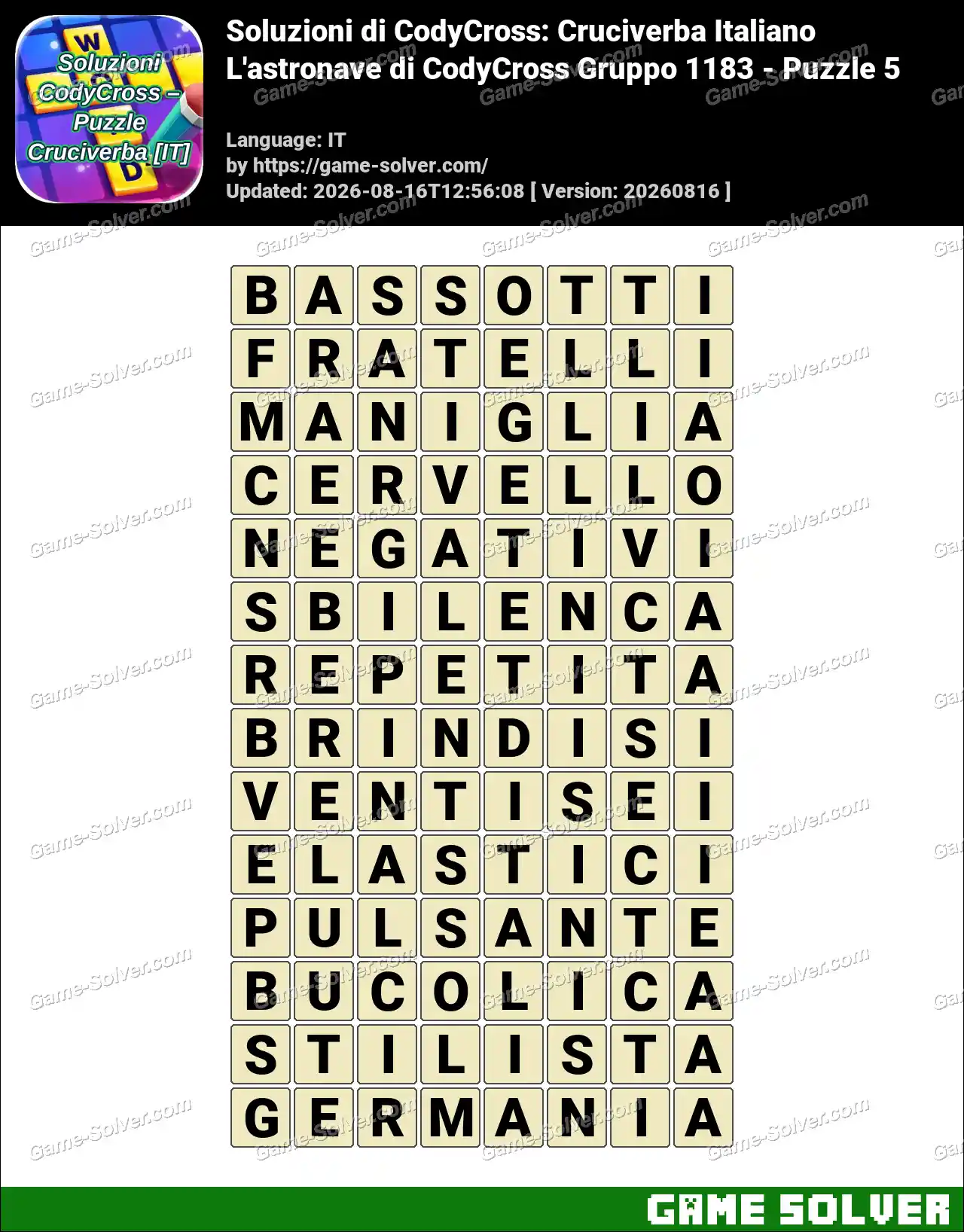 Soluzioni di CodyCross: Cruciverba Italiano L’astronave di CodyCross Gruppo 1183 – Puzzle 5
